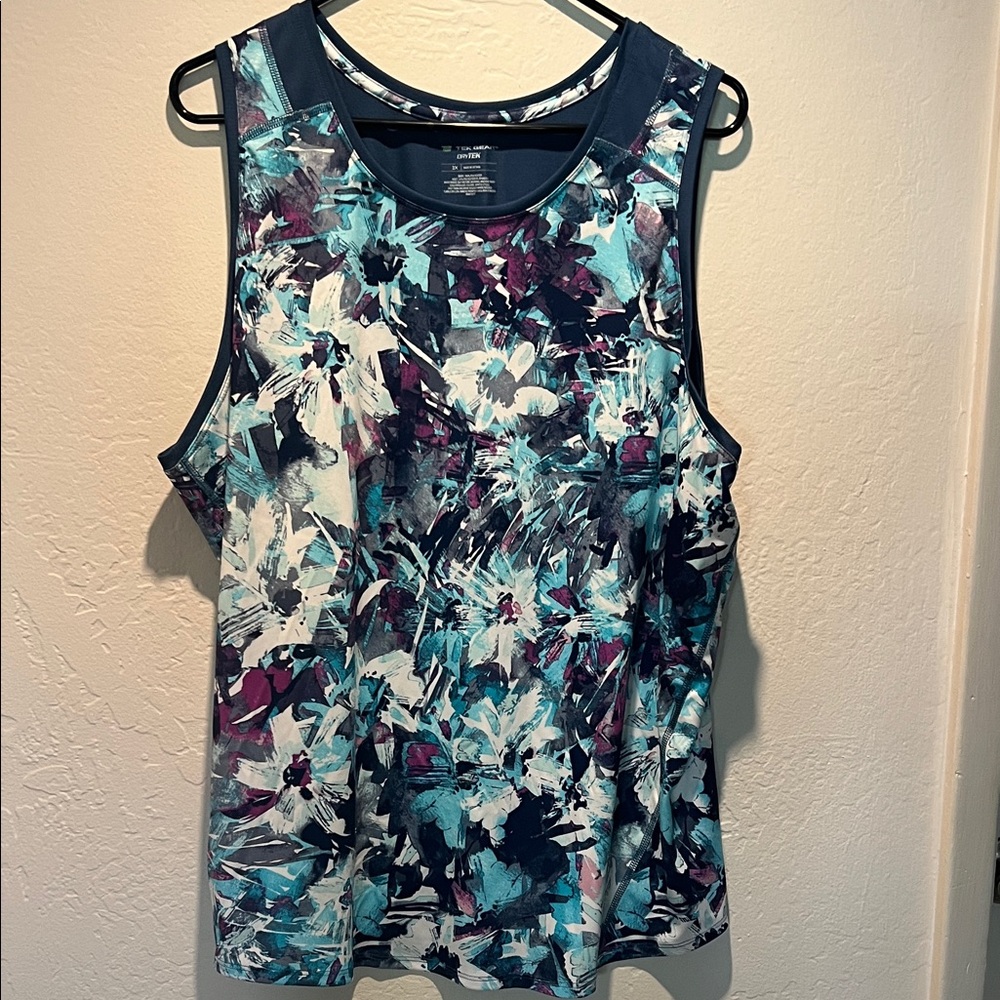 Tek Gear Multicolor Abstract Tank Top